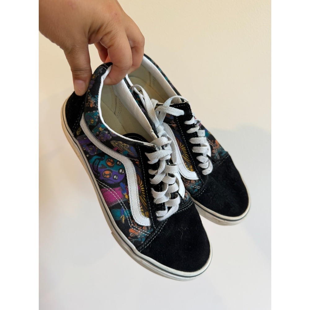 Vans Old Skool Trippy Drip Black White Skate Shoes Suede Womens 8 VN0A7Q2J0ZB